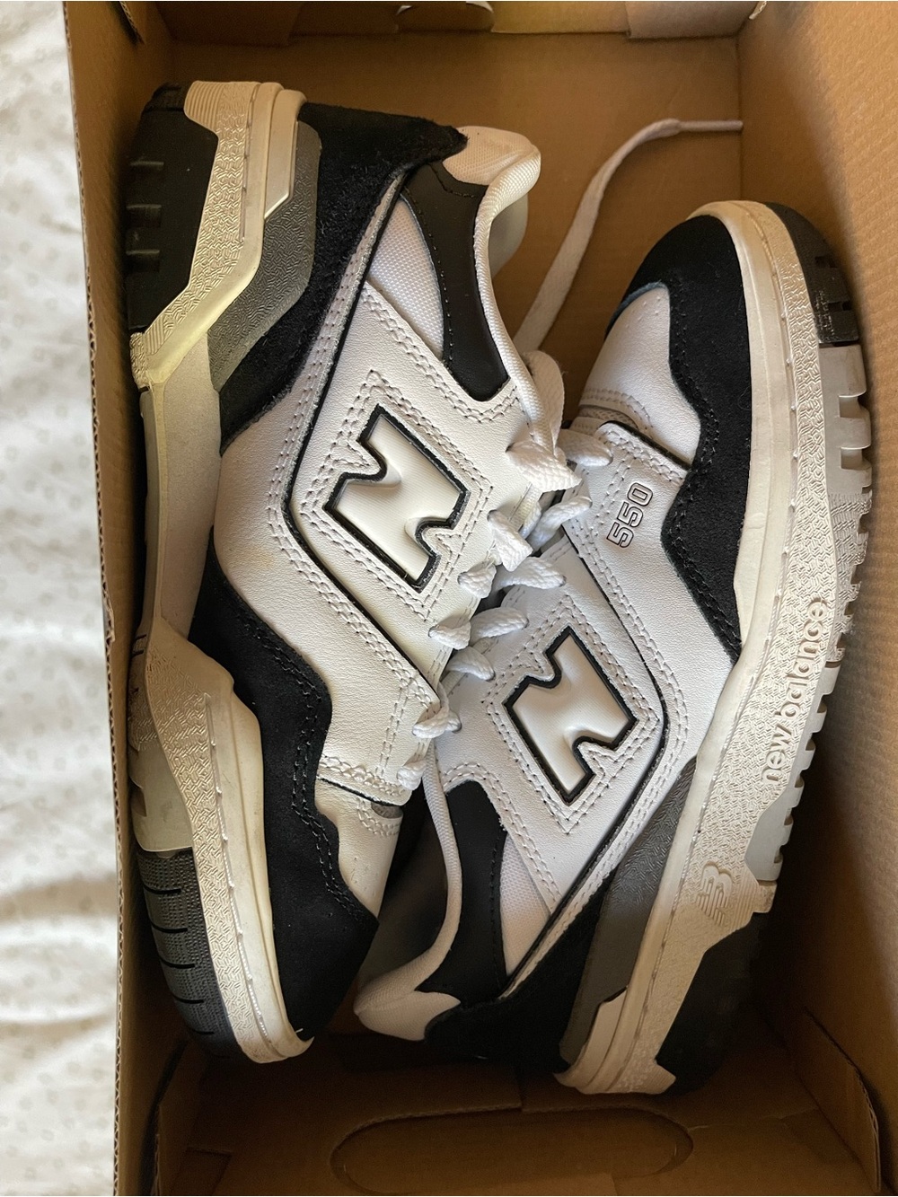 New Balance Kids 550 Sneakers - White & Black